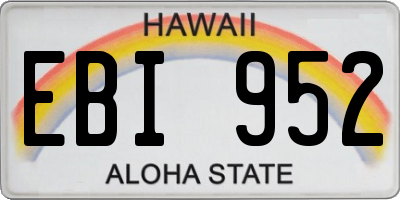 HI license plate EBI952