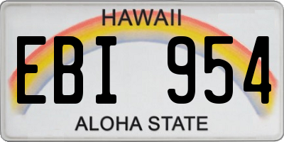 HI license plate EBI954