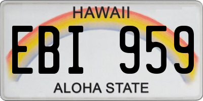 HI license plate EBI959