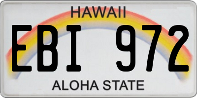 HI license plate EBI972