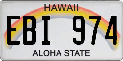 HI license plate EBI974