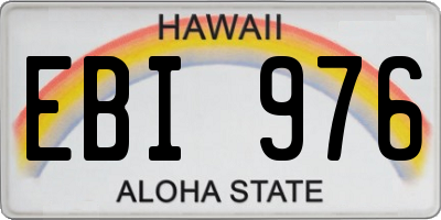 HI license plate EBI976