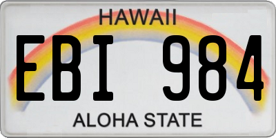 HI license plate EBI984