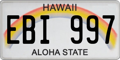 HI license plate EBI997