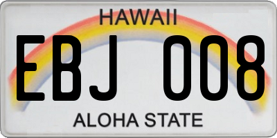HI license plate EBJ008