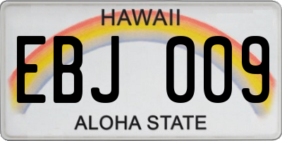 HI license plate EBJ009
