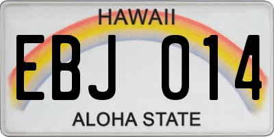 HI license plate EBJ014