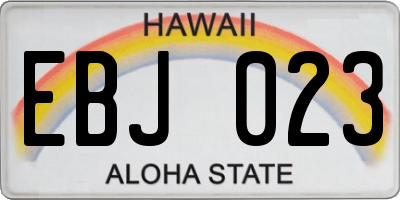 HI license plate EBJ023