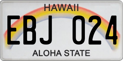 HI license plate EBJ024