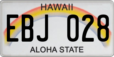 HI license plate EBJ028