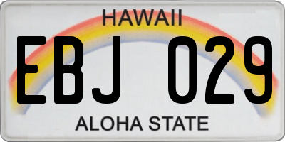 HI license plate EBJ029