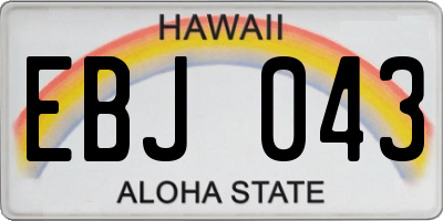 HI license plate EBJ043