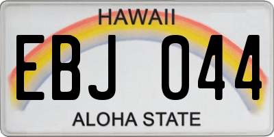 HI license plate EBJ044