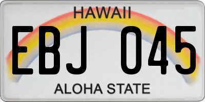 HI license plate EBJ045