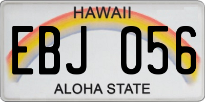 HI license plate EBJ056