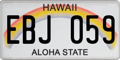 HI license plate EBJ059