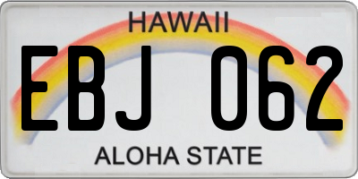 HI license plate EBJ062