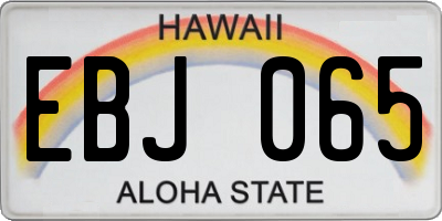 HI license plate EBJ065