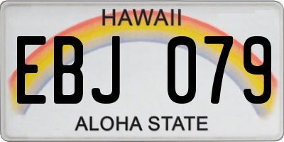 HI license plate EBJ079