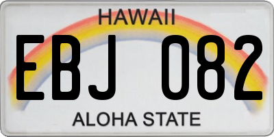 HI license plate EBJ082