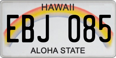 HI license plate EBJ085