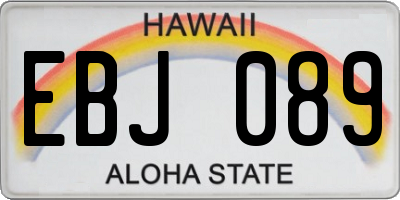 HI license plate EBJ089
