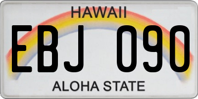 HI license plate EBJ090