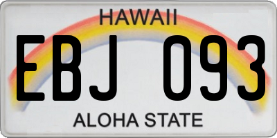 HI license plate EBJ093