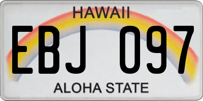 HI license plate EBJ097
