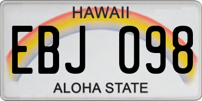 HI license plate EBJ098