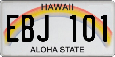 HI license plate EBJ101