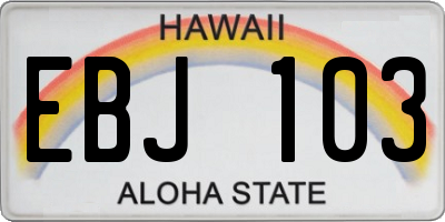 HI license plate EBJ103