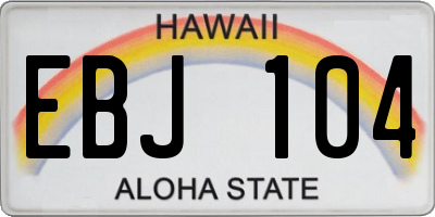 HI license plate EBJ104