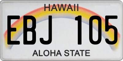 HI license plate EBJ105
