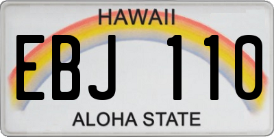 HI license plate EBJ110