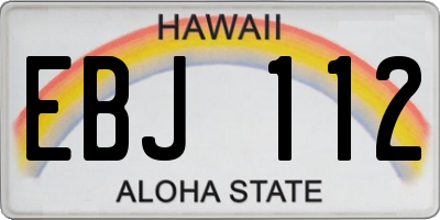 HI license plate EBJ112