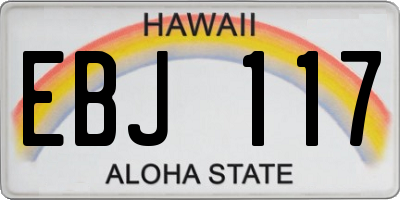 HI license plate EBJ117