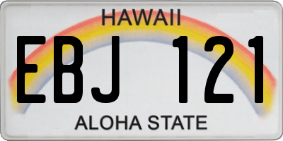 HI license plate EBJ121