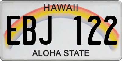 HI license plate EBJ122