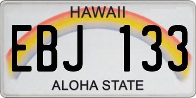 HI license plate EBJ133