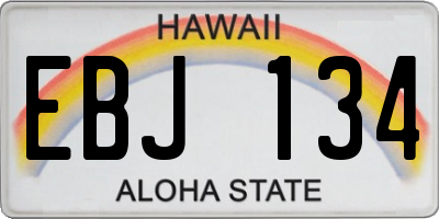 HI license plate EBJ134