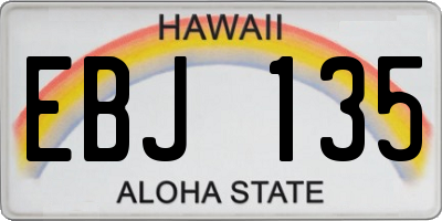 HI license plate EBJ135