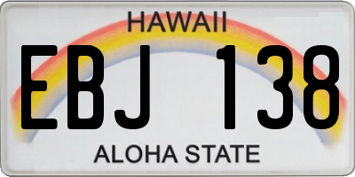 HI license plate EBJ138