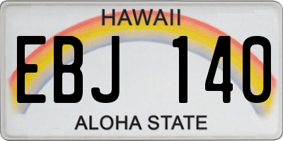 HI license plate EBJ140