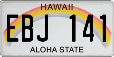 HI license plate EBJ141