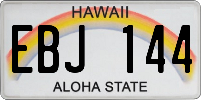 HI license plate EBJ144