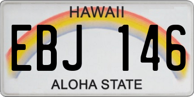 HI license plate EBJ146