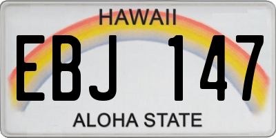HI license plate EBJ147
