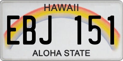 HI license plate EBJ151