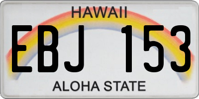 HI license plate EBJ153